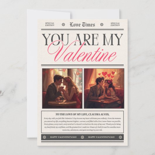 Invitation Joyeuse Saint-Valentin Art mural romantique (Devant)