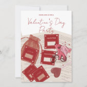Invitation Joyeuse Saint-Valentin – Billets & Chiot à Bicycle (Devant)