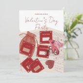 Invitation Joyeuse Saint-Valentin – Billets & Chiot à Bicycle (Debout devant)