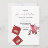Invitation Joyeuse Saint-Valentin – Billets & Chiot à Bicycle (Dos)