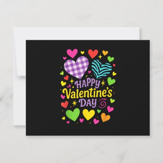 Invitation Joyeuse Saint-Valentin - Cœurs Amour (Devant)