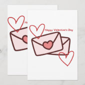 Invitation Joyeuse Saint-Valentin de la part de Red Hearth (Devant / Derrière)
