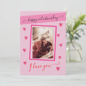 Invitation Joyeuse Saint-Valentin, je t'aime + photo (Debout devant)