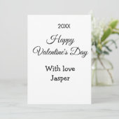 Invitation Joyeuse Saint-Valentin nom amour simple année styl (Debout devant)