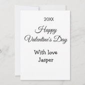 Invitation Joyeuse Saint-Valentin nom amour simple année styl (Dos)