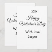 Invitation Joyeuse Saint-Valentin nom amour simple année styl (Devant / Derrière)
