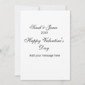 Invitation Joyeuse Saint-Valentin nom date message simple ele (Dos)