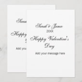 Invitation Joyeuse Saint-Valentin nom date message simple ele (Devant / Derrière)