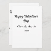 Invitation Joyeuse Saint-Valentin nom date simple minimaliste (Devant / Derrière)