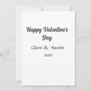 Invitation Joyeuse Saint-Valentin nom date simple minimaliste