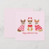 Invitation Joyeuse Saint-Valentin Pembroke Welsh Corgi Chiens (Devant / Derrière)