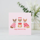 Invitation Joyeuse Saint-Valentin Pembroke Welsh Corgi Chiens (Debout devant)