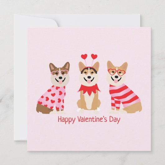 Invitation Joyeuse Saint-Valentin Pembroke Welsh Corgi Chiens (Devant)