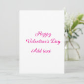 Invitation Joyeuse Saint-Valentin texte rose nom message (Debout devant)
