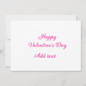 Invitation Joyeuse Saint-Valentin texte rose nom message (Dos)