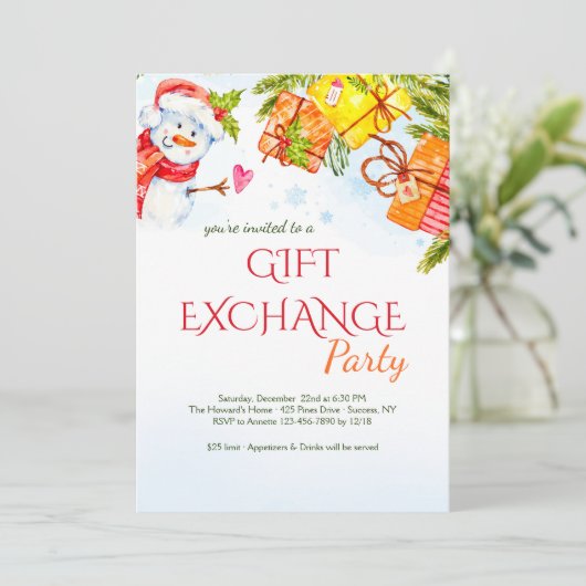 Invitation Joyeuse Snowman (Debout devant)