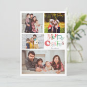 Invitation Joyeuse typographie de Noël 4 Collage de photos ro (Debout devant)