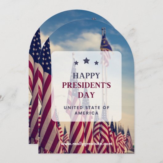 Invitation #JoyeuseFêteDuPrésident États-Unis d'Amérique (Devant / Derrière)