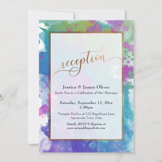 Invitation Joyeusement après la couleur or Artsy Réception (Devant)