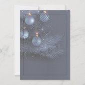 Invitation Joyeuses bulles d'argent de Noël (Dos)