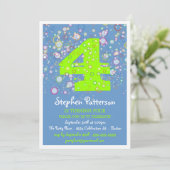 Invitation Joyeuses bulles ! Nombre de couleurs fête d'annive (Debout devant)