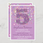 Invitation Joyeuses bulles ! Numéro d'âge coloré Fête d'anniv (Devant / Derrière)