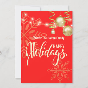 Invitation Joyeuses fêtes annonce personnalisée rouge Noël 
