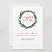 invitation Joyeuses Fêtes de la couronne d'aquarel (Devant)