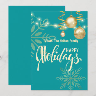 Invitation Joyeuses fêtes de Noël vert moderne 