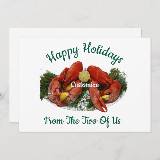 Invitation Joyeuses Fêtes Dîner au Homard Thunder_Cove (Devant / Derrière)
