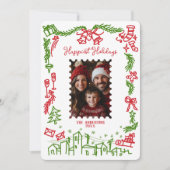 Invitation Joyeuses fêtes Joyeux Noël Famille Photo (Devant)