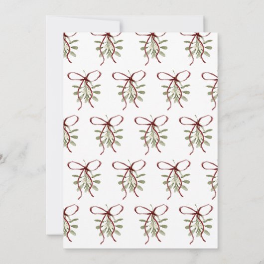 Invitation Joyeuses fêtes Main Rouge Tirée Bow Winter Photo (Dos)