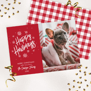 Invitation Joyeuses Fêtes Mignon Animal Flocon de Neige Photo