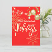 Invitation Joyeuses fêtes Noël coutume annonce rouge (Debout devant)