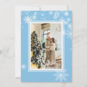 Invitation Joyeuses fêtes Noël, flocons blancs (Devant)