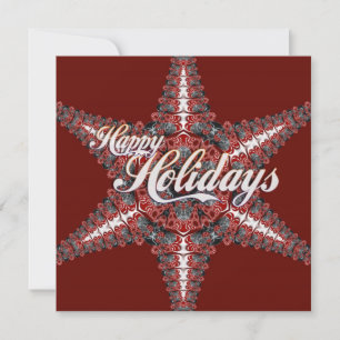 Invitation Joyeuses fêtes Noël Star Festive Rouge