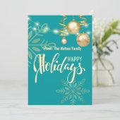 Invitation Joyeuses fêtes vert moderne Noël (Debout devant)