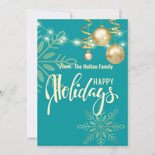 Invitation Joyeuses fêtes vert Noël moderne  (Devant)