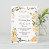 Invitation Joyeuses fleurs dorées (Debout devant)