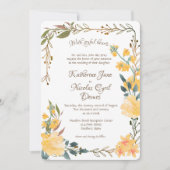 Invitation Joyeuses fleurs dorées (Devant)