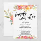 Invitation Joyeuses Noces Fleuries et Lumineuses Réception de (Devant / Derrière)