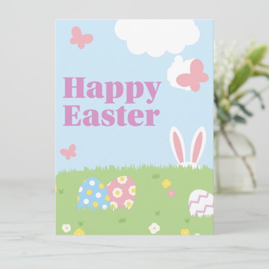 Invitation Joyeuses Pâques (Debout devant)