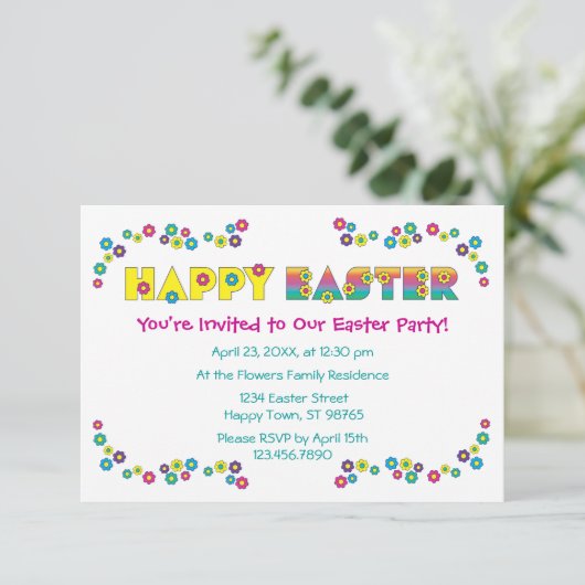 Invitation Joyeuses Pâques (Debout devant)