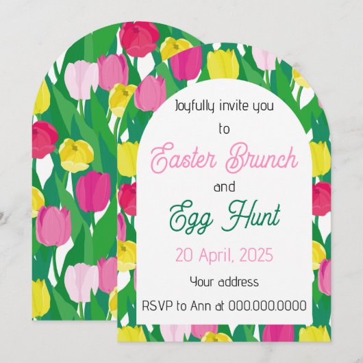 Invitation Joyeuses Pâques. (Devant / Derrière)