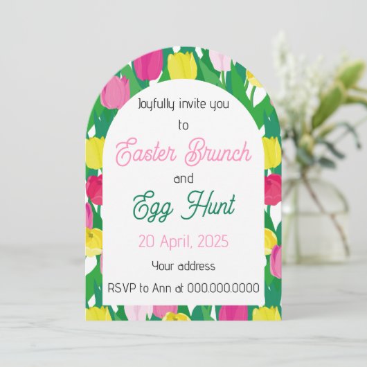 Invitation Joyeuses Pâques. (Debout devant)
