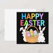 Invitation Joyeuses Pâques 2025  Œufs Lapin Mignon (Devant / Derrière)