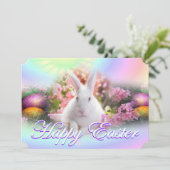 Invitation Joyeuses Pâques avec le lapin (Debout devant)
