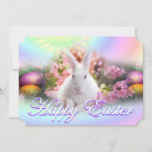 Invitation Joyeuses Pâques avec le lapin (Devant)