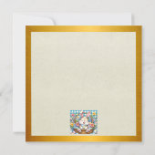 Invitation Joyeuses Pâques avec un lapin mignon, des œufs et  (Dos)