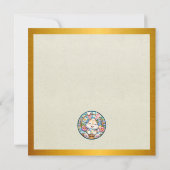 Invitation Joyeuses Pâques avec un lapin mignon, des œufs et  (Dos)